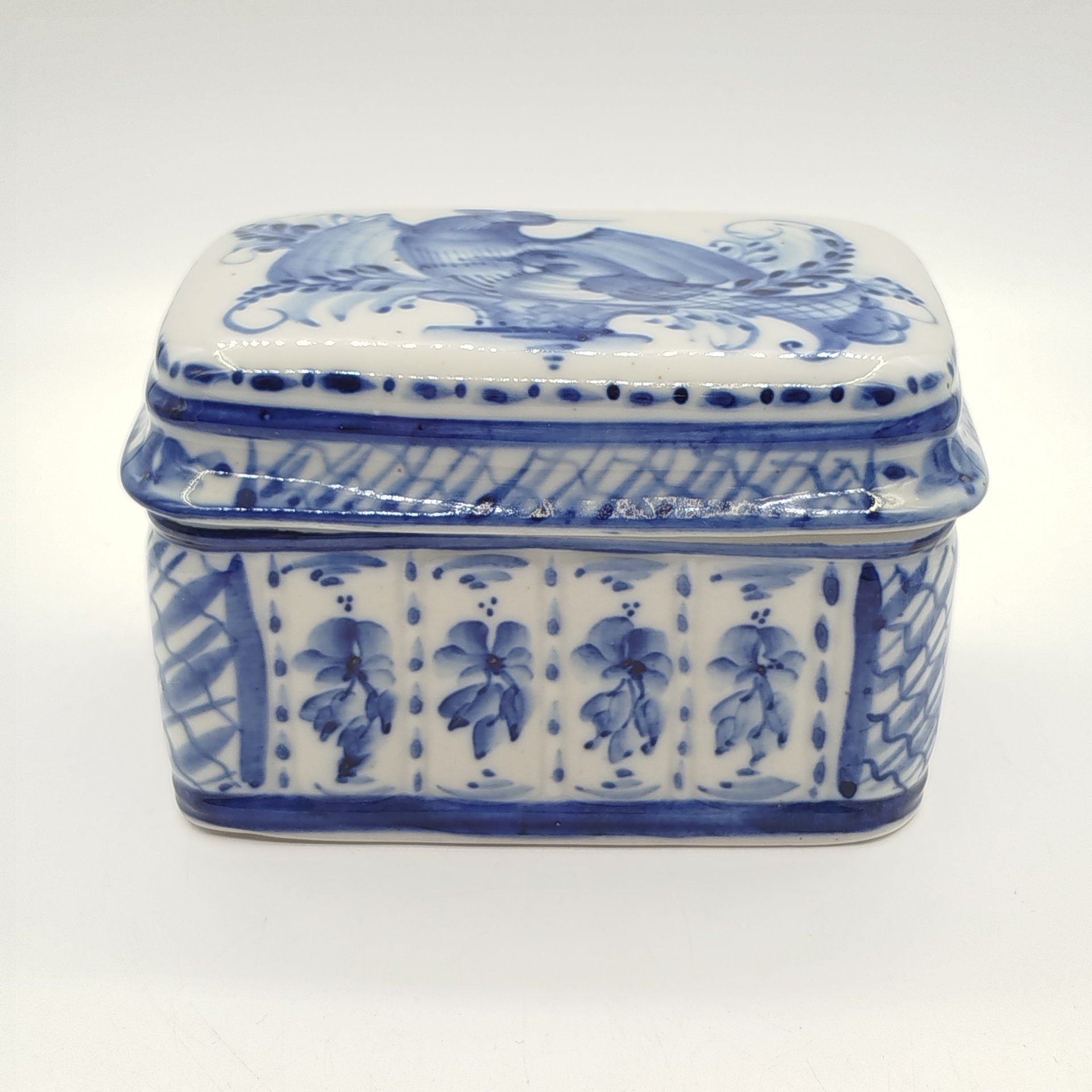 Шкатулка "Жар-Птица", Гжель