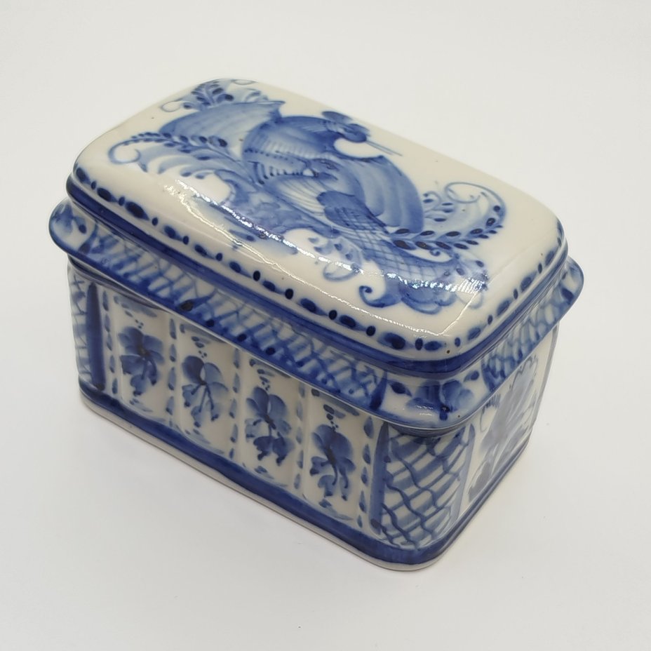 Шкатулка "Жар-Птица", Гжель