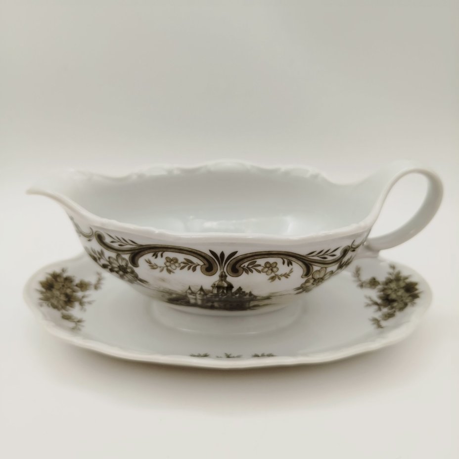 Соусник из серии "Замки Германии", фарфор, деколь, Seltmann Weiden, Германия, 1970-1990 гг.