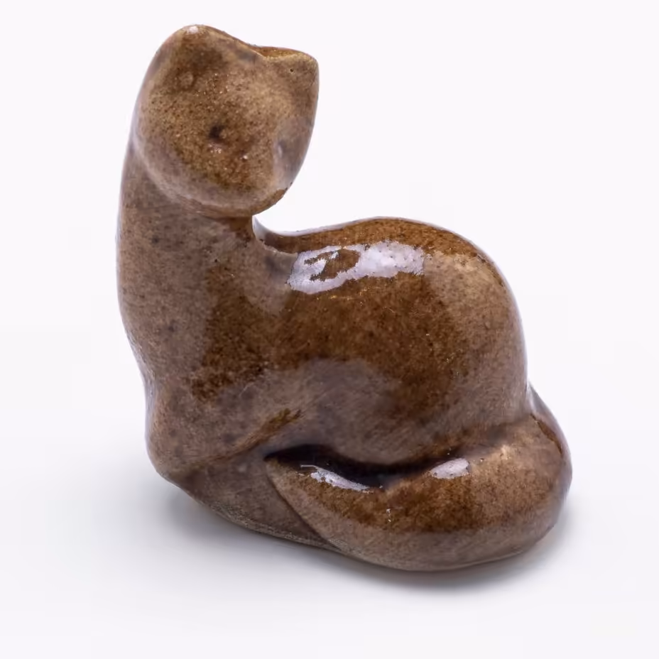 Статуэтка "Куница", керамика, глазурь, СССР, 1970-1980 гг.