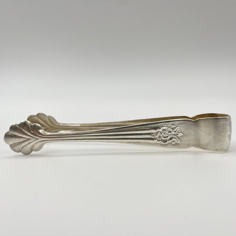 Щипцы для сахара  "Серебряная роза", мНЦ (медь-никель-цинк), Кольчугинский завод цветных металлов, СССР, 1960-1990 гг.