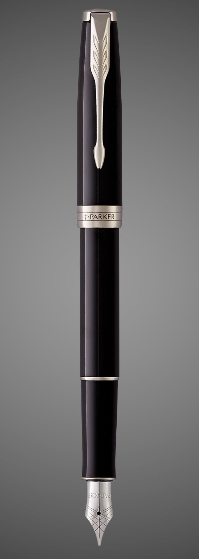 Перьевая ручка Parker Sonnet F539, цвет: LaqBlack СT, перо: F, цвет чернил: black, в подарочной упаковке, Лаки и смолы: лак, латунь