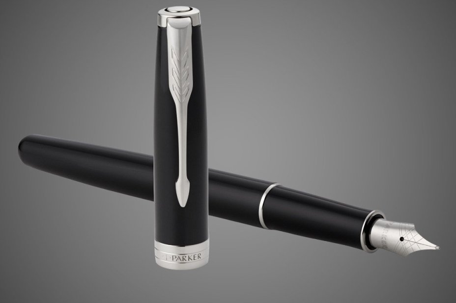 Перьевая ручка Parker Sonnet F539, цвет: LaqBlack СT, перо: F, цвет чернил: black, в подарочной упаковке, Лаки и смолы: лак, латунь