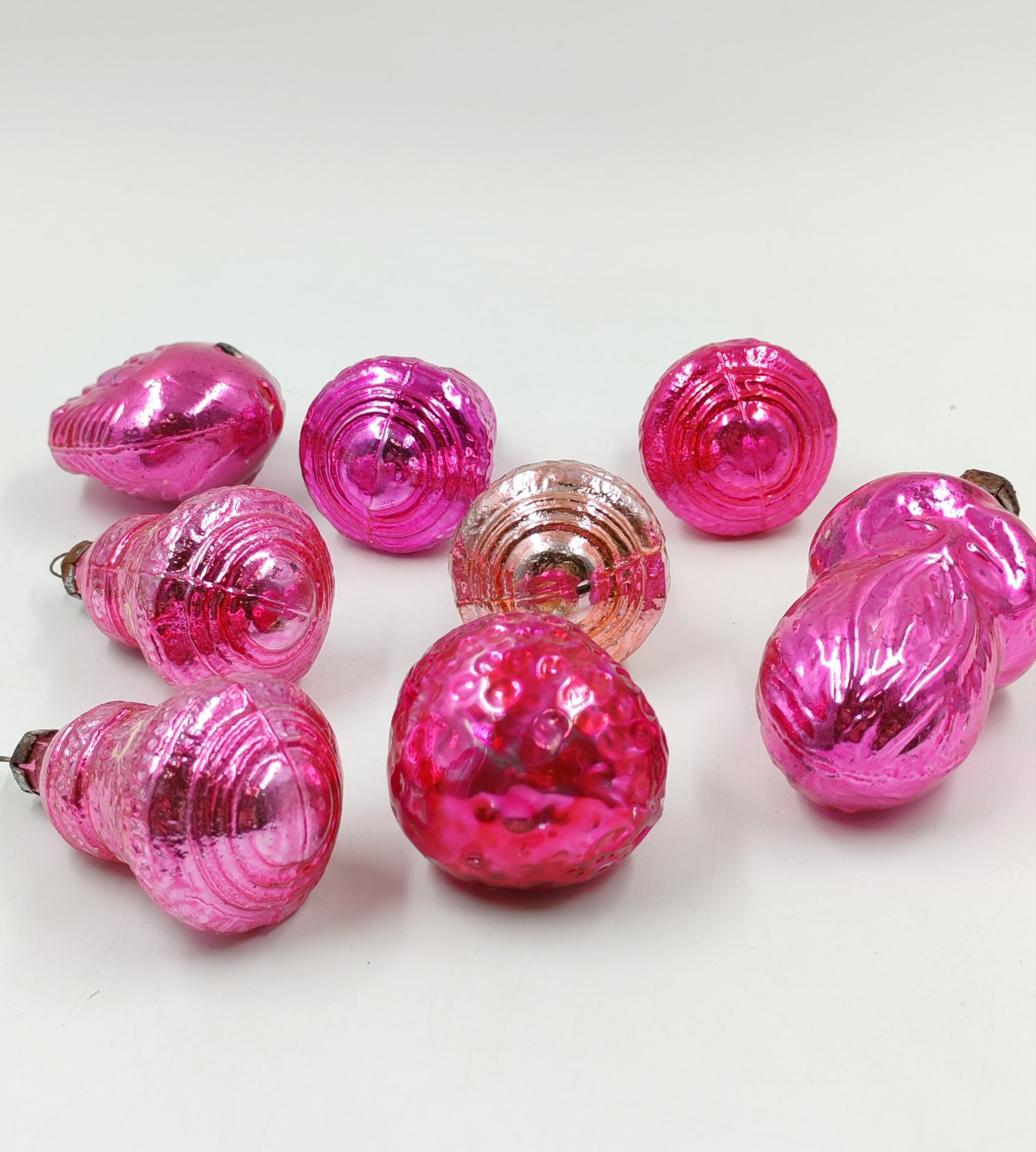 Набор из 8-ми елочных игрушек, стекло, краска, металл, СССР, 1960-1980 гг.