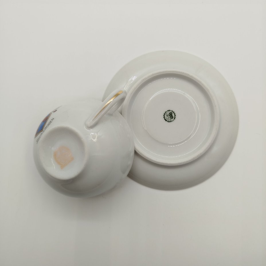 Кофейная пара сувенирная, украшенная гербом города Sellin-a-Rugen