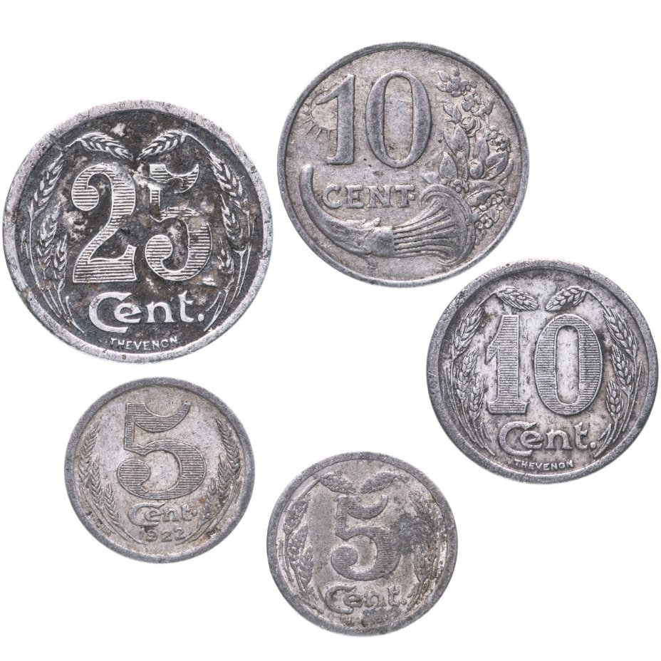 Набор из 5 нотгельдов Франция 1921-1922