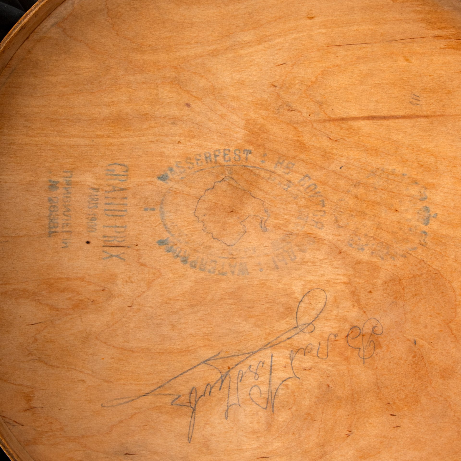 Коробка шляпная "Grand Prix Paris-1900", дерево, лак, металл, Лютерма (Luterma), Таллинская фанерно-мебельная фабрика Лютера, Российская империя, 1900-1915 гг.