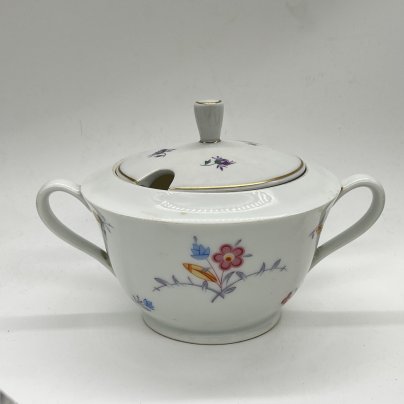 Сахарница с цветочным декором (крышка в подборе), фарфор, деколь, Arzberg Bavaria (PA), Германия, 1930-1960 гг.