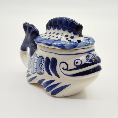 Икорница миниатюрная "Рыба-кит", Гжель