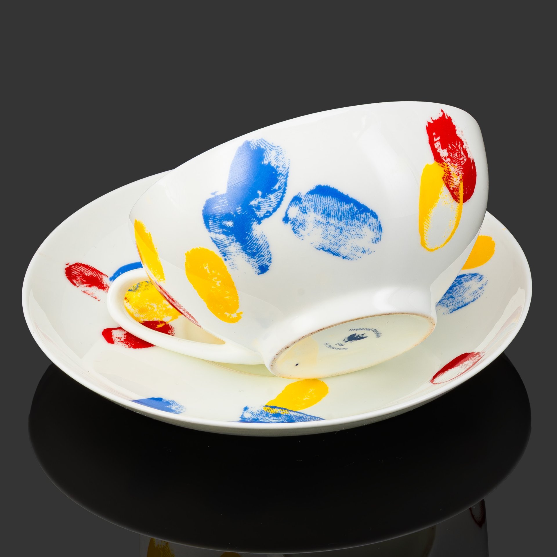 Чайная пара "Виноградов и Дубосарский", фарфор, печать, Императорский фарфоровый завод (ИФЗ), Российская Федерация, 2008 г.