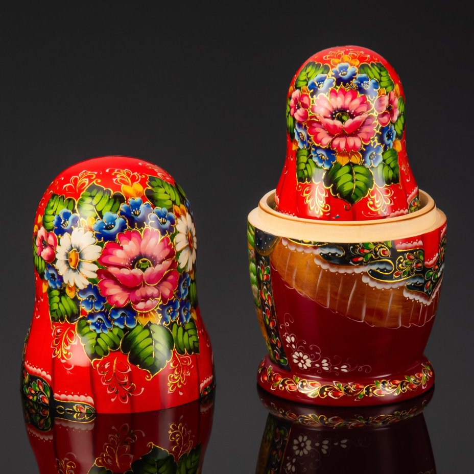 Матрешка "Летняя тройка" (7 мест), автор росписи С.А. Лонченкова