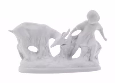 Статуэтка "Девочка с козой", фарфор, бисквит, СССР, 1960-1991 гг.