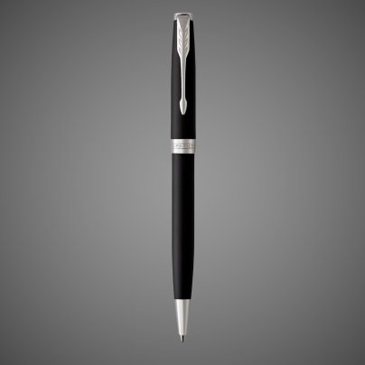 Шариковая ручка Parker Sonnet , Matte Black CT, стержень: M, цвет чернил: black , в подарочной упаковке, Лаки и смолы: лак, латунь, нержавеющая сталь, палладий, позолота