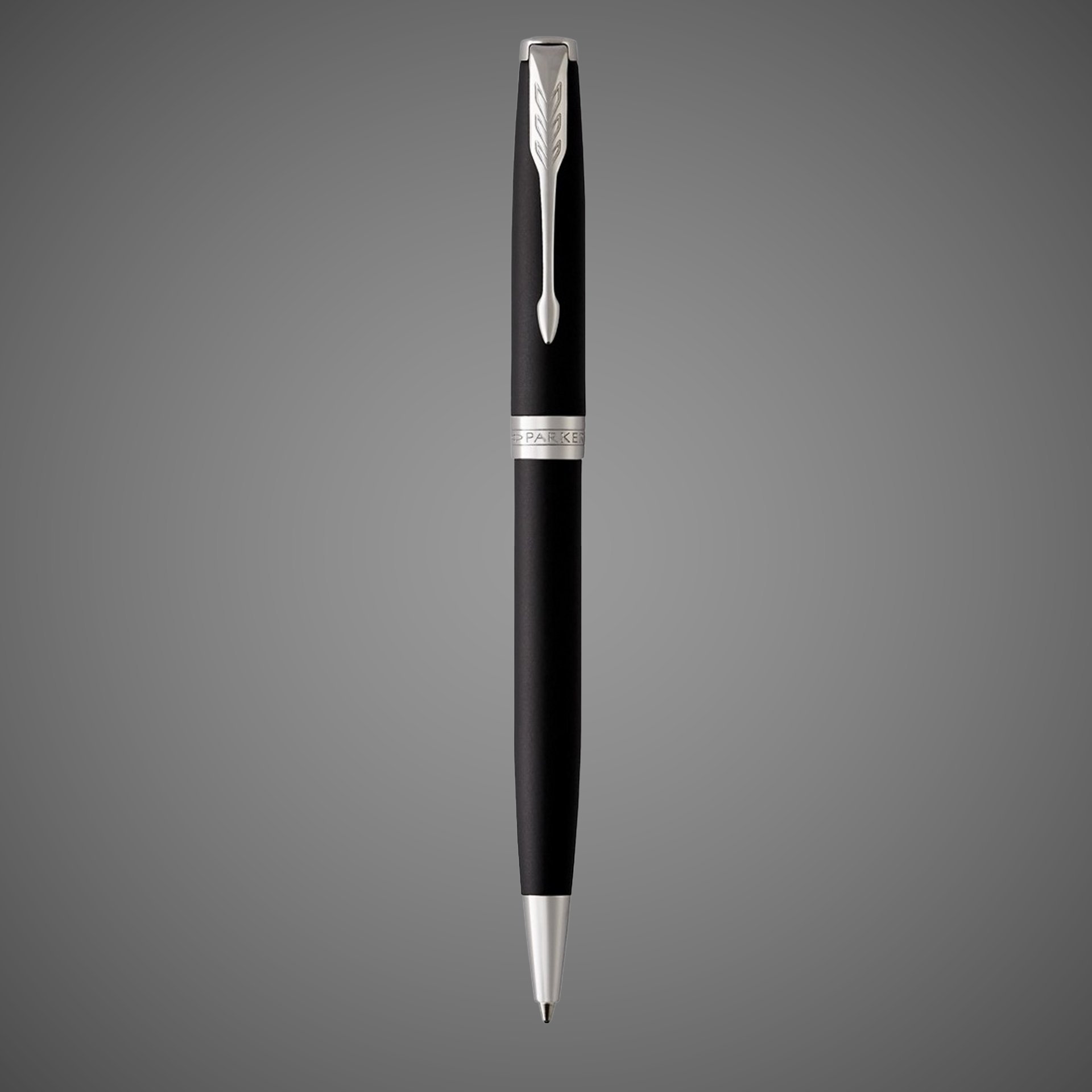 Шариковая ручка Parker Sonnet , Matte Black CT, стержень: M, цвет чернил: black , в подарочной упаковке, Лаки и смолы: лак, латунь, нержавеющая сталь, палладий, позолота