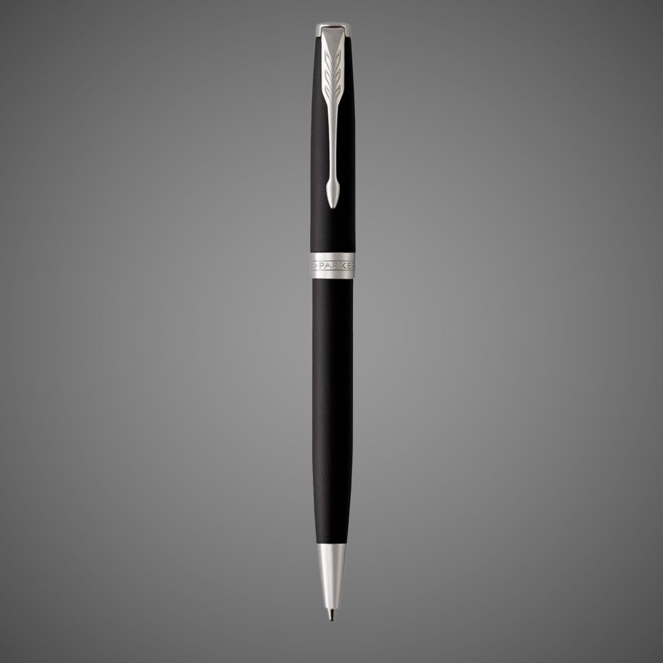Шариковая ручка Parker Sonnet , Matte Black CT, стержень: M, цвет чернил: black , в подарочной упаковке, Лаки и смолы: лак, латунь, нержавеющая сталь, палладий, позолота