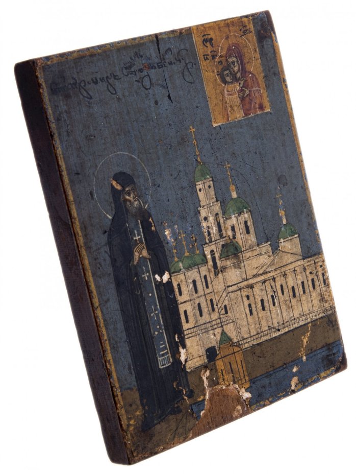 Икона "Святой Нил Столобенский", дерево, темпера, Российская Империя, 1890-1910 гг.