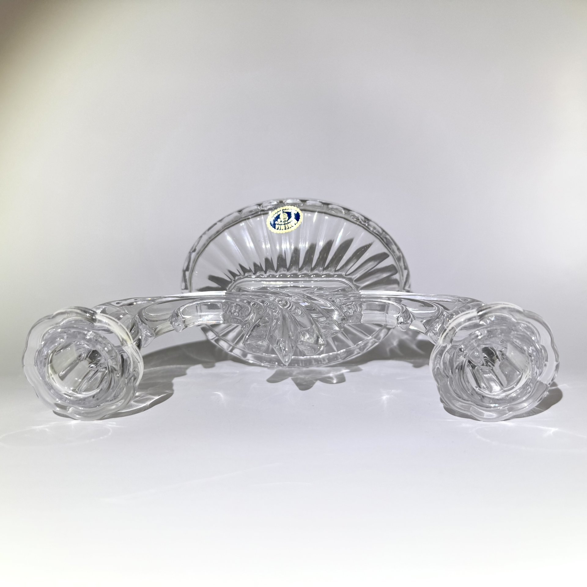 Подсвечник 2-х рожковый (дикирий), стекло, Bohemia Crystalite, Чехия, 1990-2010 гг., Bohemia Crystalite