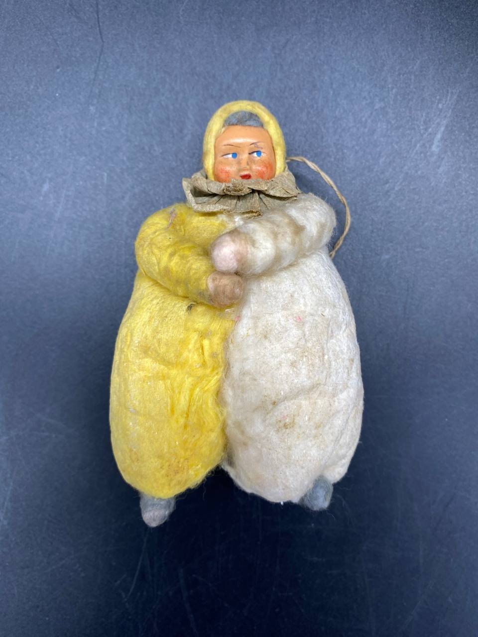 Игрушка ёлочная "Ребёнок в костюме клоуна", вата, клейстер, папье-маше, роспись