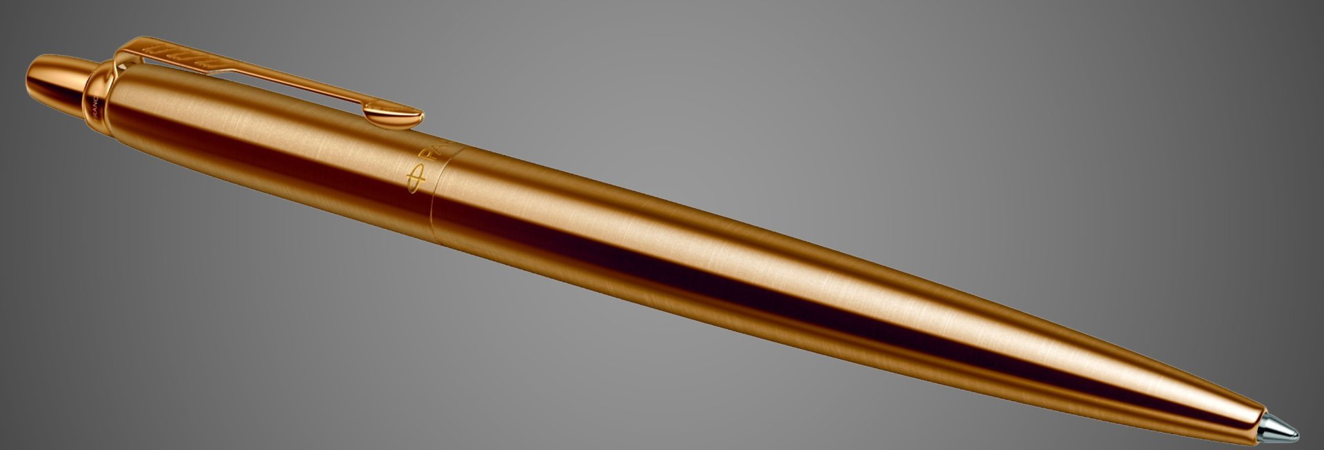 Шариковая ручка Parker Jotter 70th Anniversary Gold GT, стержень: F, цвет чернил: blue в подарочной упаковке., Лаки и смолы: лак, нержавеющая сталь