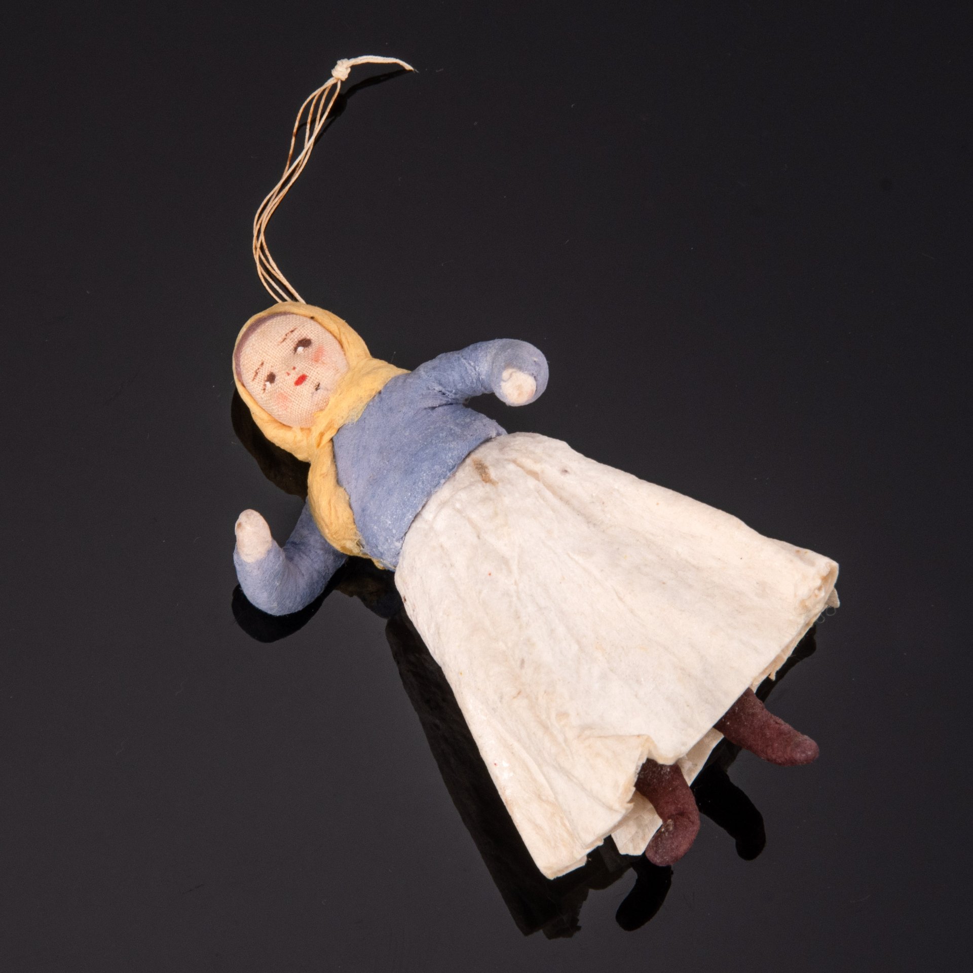 Игрушка ёлочная "Девочка", вата, (прессованная), роспись, ткань