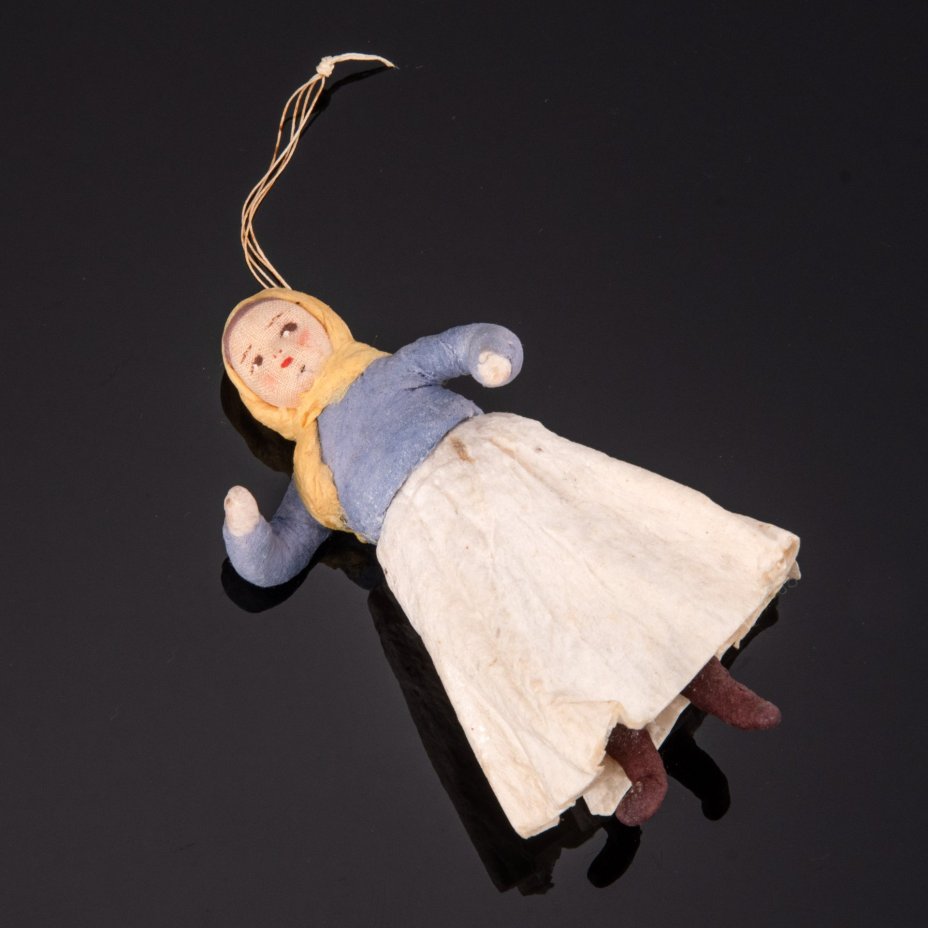 Игрушка ёлочная "Девочка", вата, (прессованная), роспись, ткань