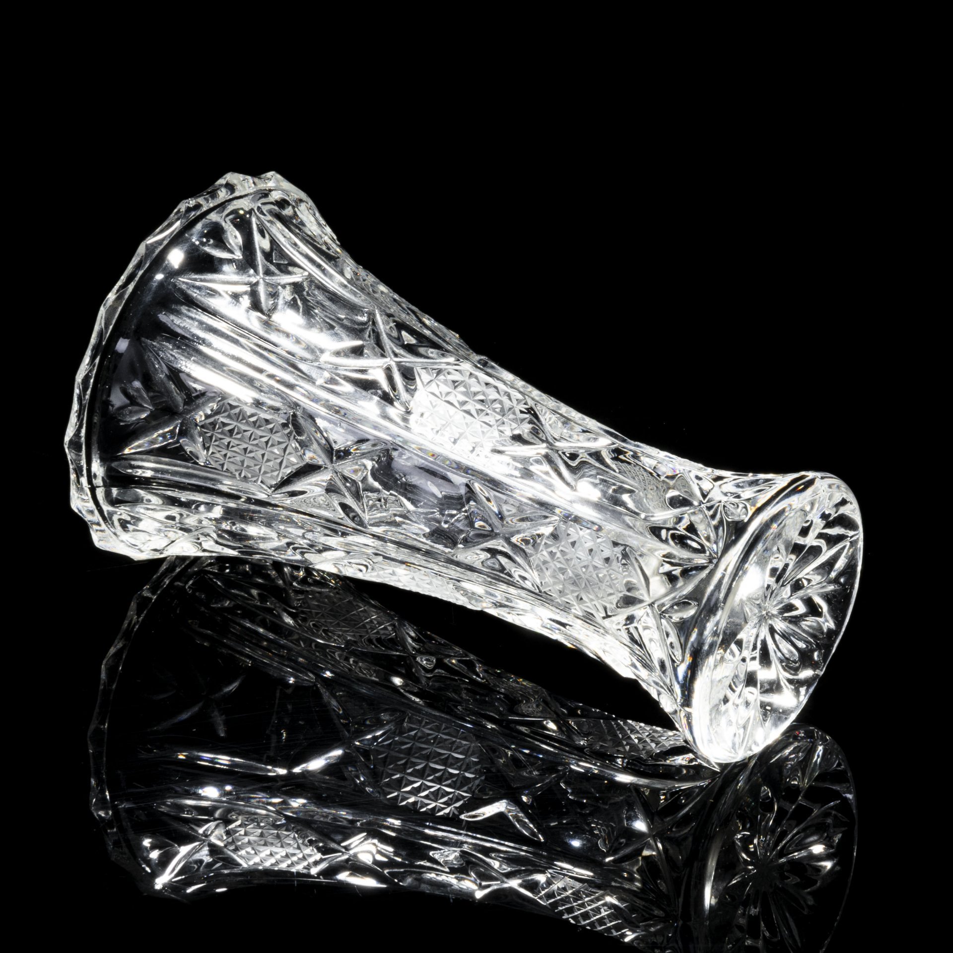 Ваза для цветов, хрусталь, алмазная грань, СССР, 1970-1990 гг.