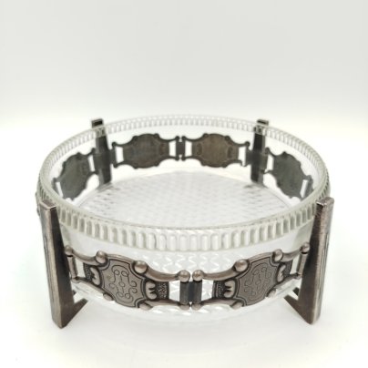 Пепельница "Латы", стекло, металл, Завод «Плутон», СССР, 1970-1990 гг.