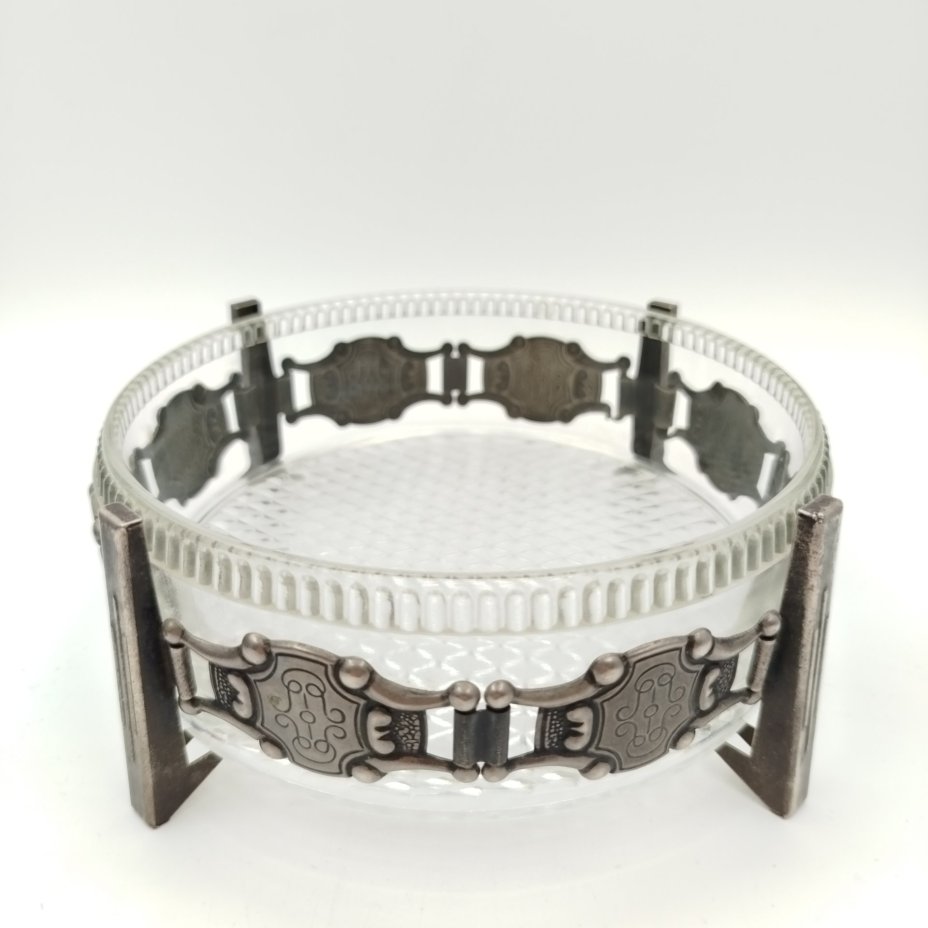 Пепельница "Латы", стекло, металл, Завод «Плутон», СССР, 1970-1990 гг.