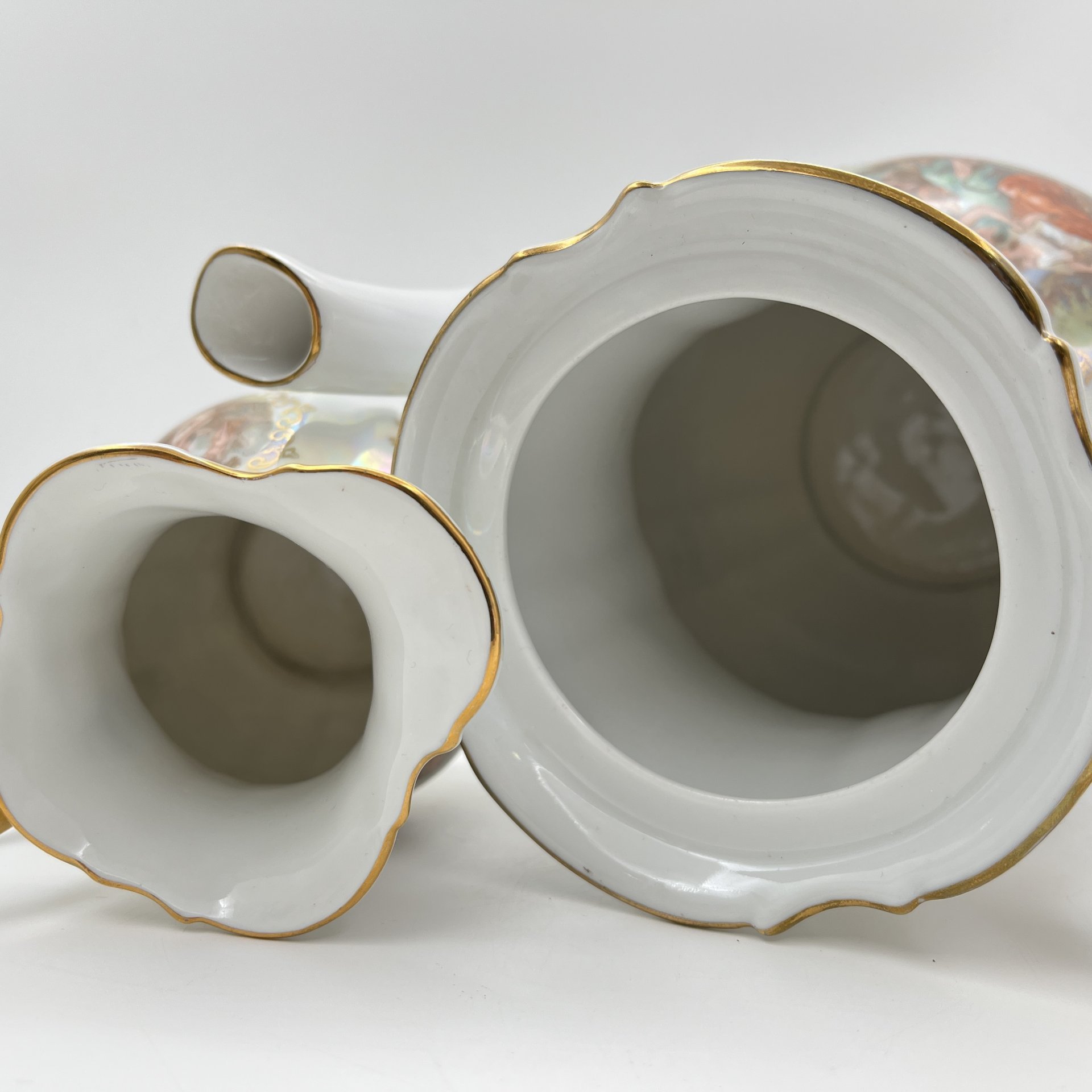 Сервиз чайно-кофейный на 6 персон "Мадонна" (15 предметов), фарфор, люстр, деколь, золочение, Kahla, ГДР, 1960-1980 гг.