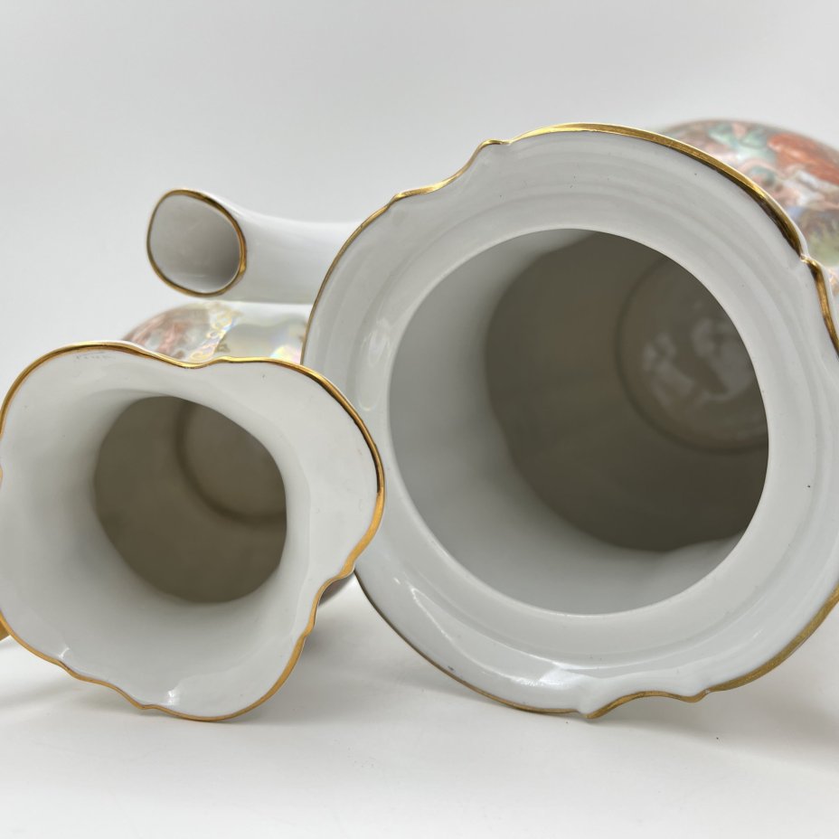 Сервиз чайно-кофейный на 6 персон "Мадонна" (15 предметов), фарфор, люстр, деколь, золочение, Kahla, ГДР, 1960-1980 гг.