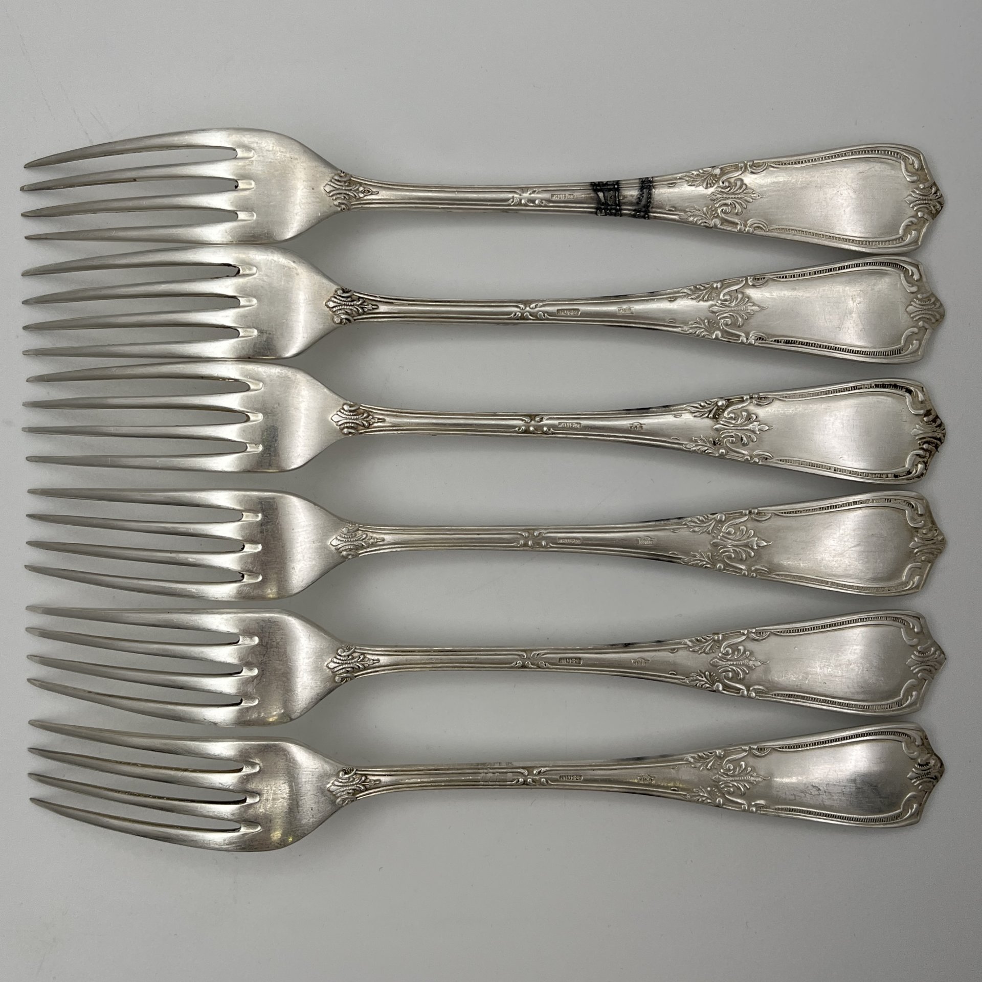 Набор из 6 вилок с растительным декором