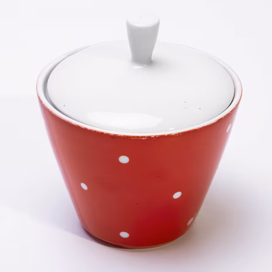 Сахарница "Горошек" , фарфор, крытьё, мануфактура "Kahla", ГДР, 1970-1980 гг., Kahla