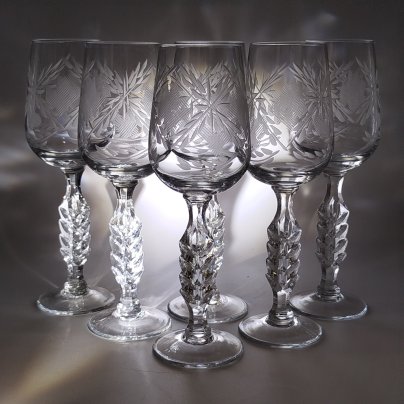 Набор бокалов (фужеров) с растительным декором на 6 персон, Krisso