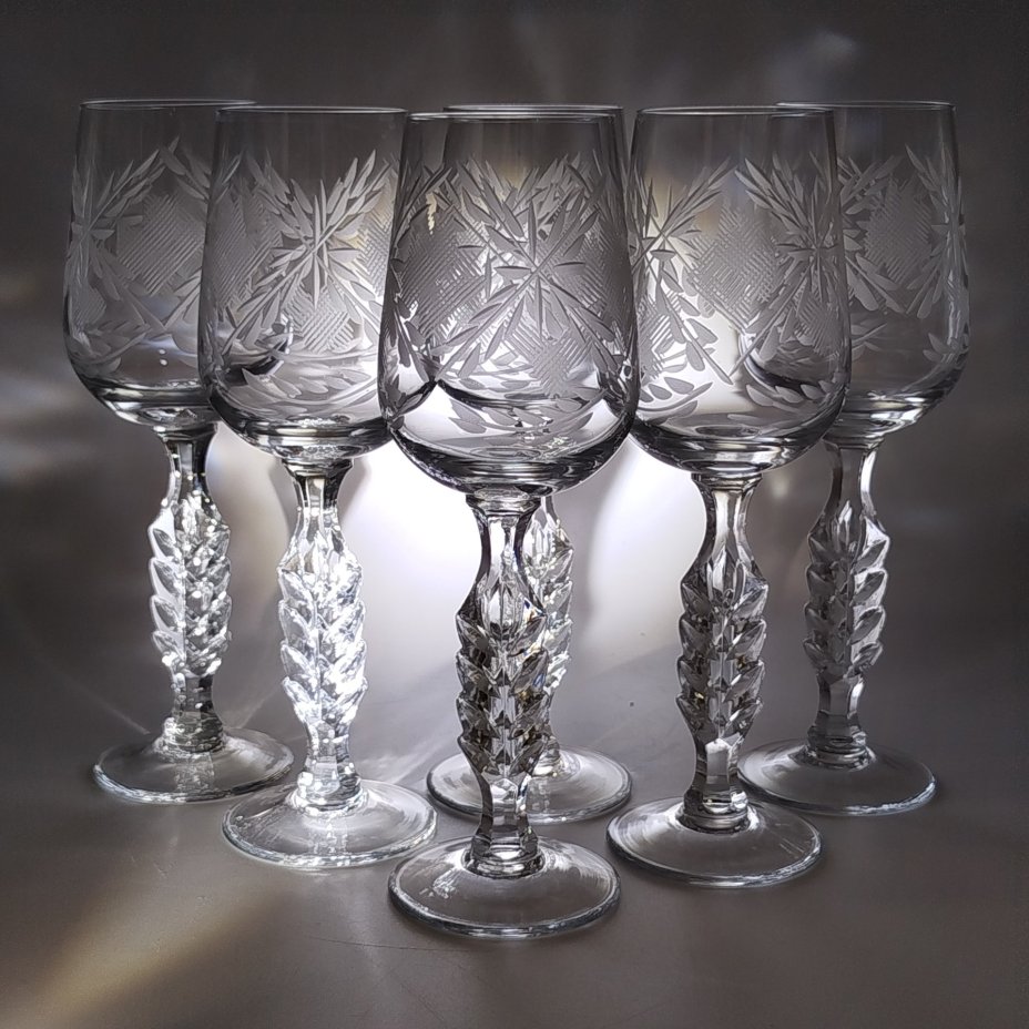 Набор бокалов (фужеров) с растительным декором на 6 персон, Krisso
