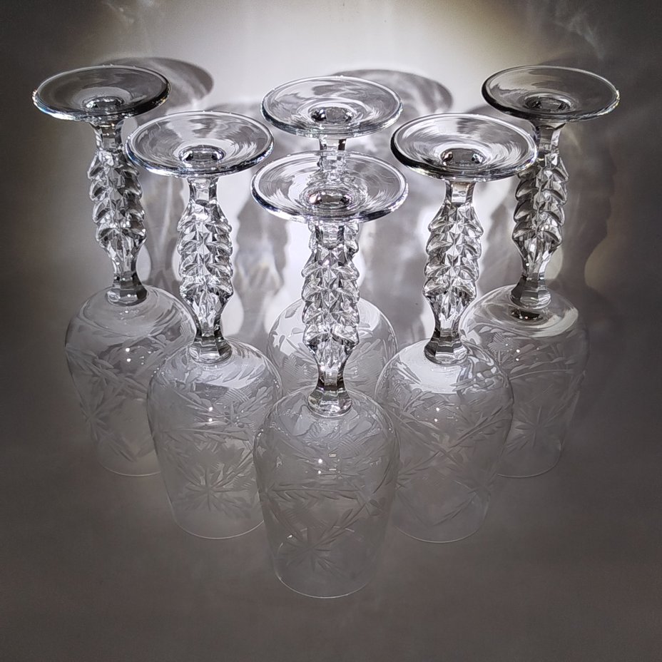 Набор бокалов (фужеров) с растительным декором на 6 персон, Krisso