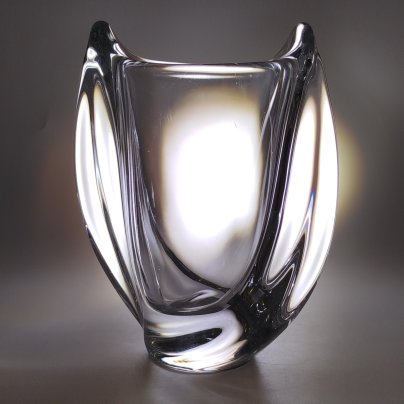 Ваза необычной рельефной формы, Art Vannes, хрусталь, Франция, 1970-1990 гг.