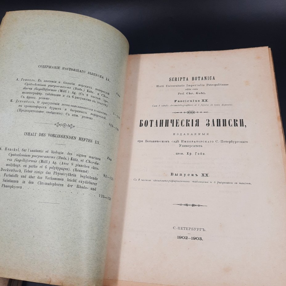 Бекетов А.Н., Гоби Хр. "Ботанические записки, издаваемые при Ботаническом саде Императорского Санкт-Петербургского университета", выпуск 20
