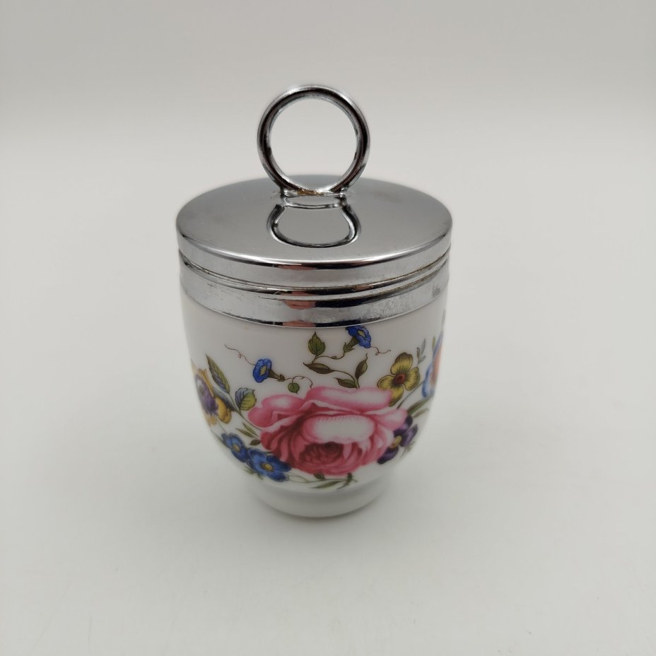 Кодлер с цветочным декором, фарфор, деколь, металл, Royal Worcester, Royal Worcester