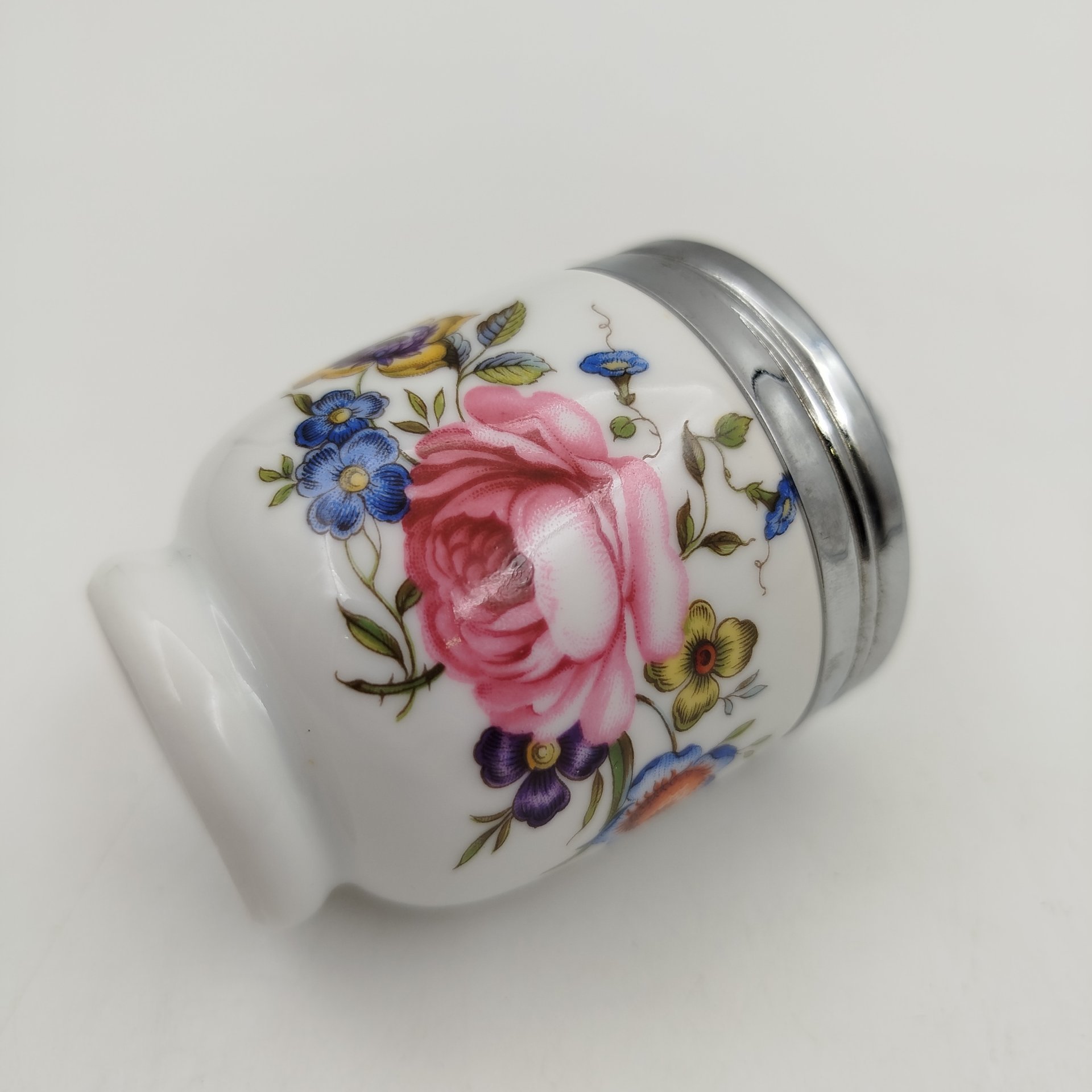 Кодлер с цветочным декором, фарфор, деколь, металл, Royal Worcester, Royal Worcester