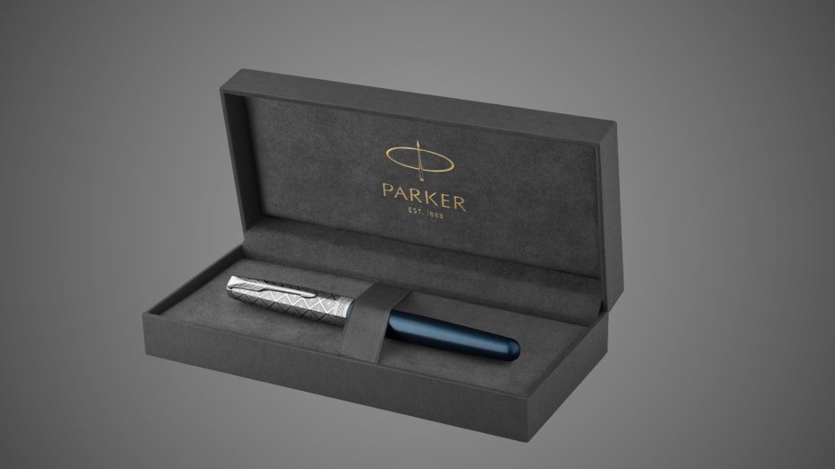 Ручка-роллер Parker Sonnet Premium Refresh BLUE CT, стержень: F, цвет чернил: black, в подарочной упаковке, Лаки и смолы: лак, латунь, палладиевое покрытие, хром