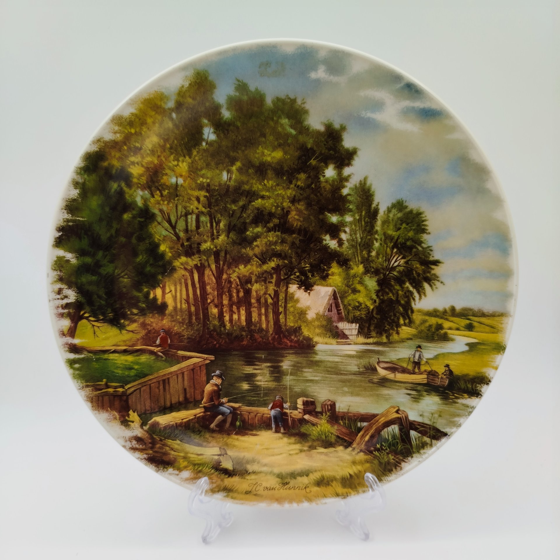 Тарелка декоративная с изображением пейзажа, J.C. van Hunnik, Royal Schwabap, фарфор, деколь, Нидерланды, 1980-1990 гг.