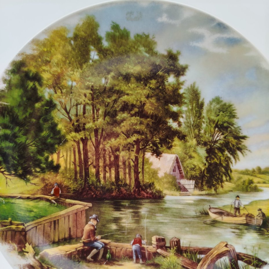 Тарелка декоративная с изображением пейзажа, J.C. van Hunnik, Royal Schwabap