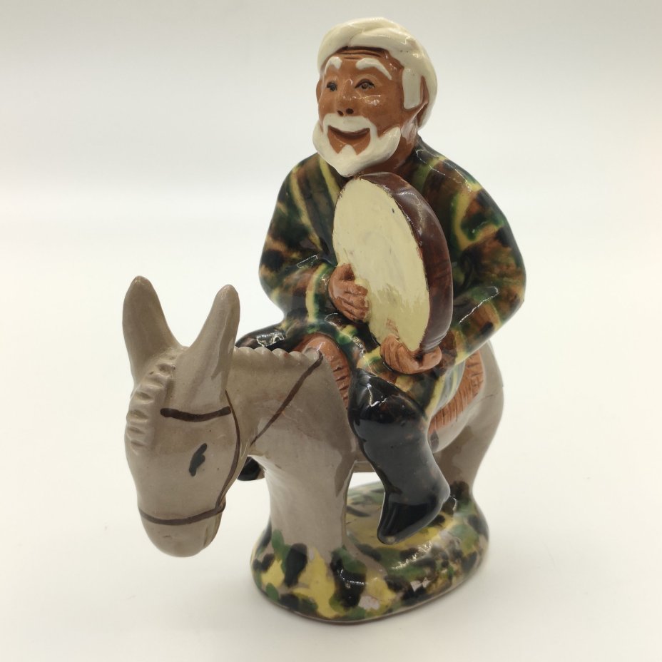 Статуэтка "Узбек на ослике", керамика, глазурь, роспись, СССР, 1980-1990 гг.