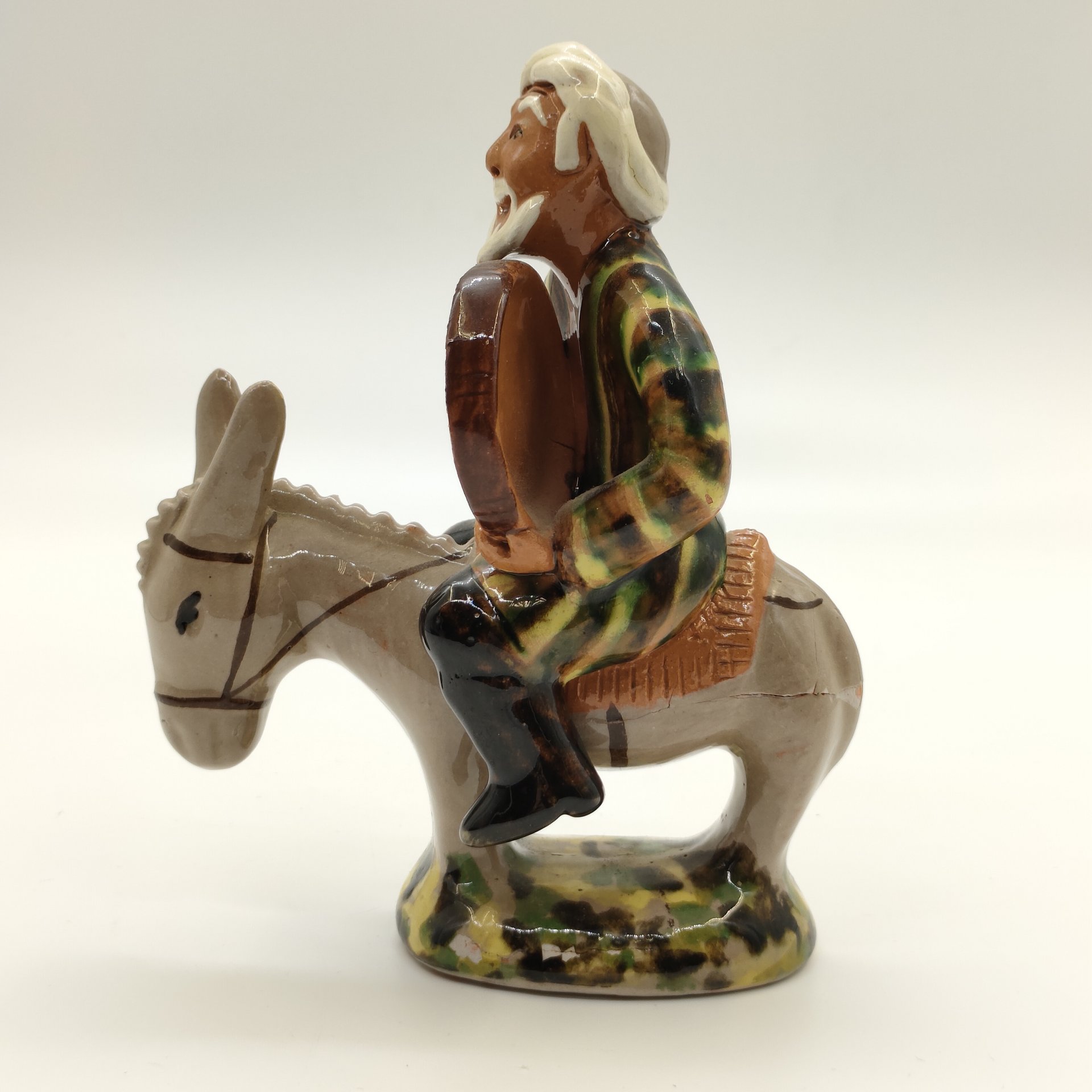 Статуэтка "Узбек на ослике", керамика, глазурь, роспись, СССР, 1980-1990 гг.