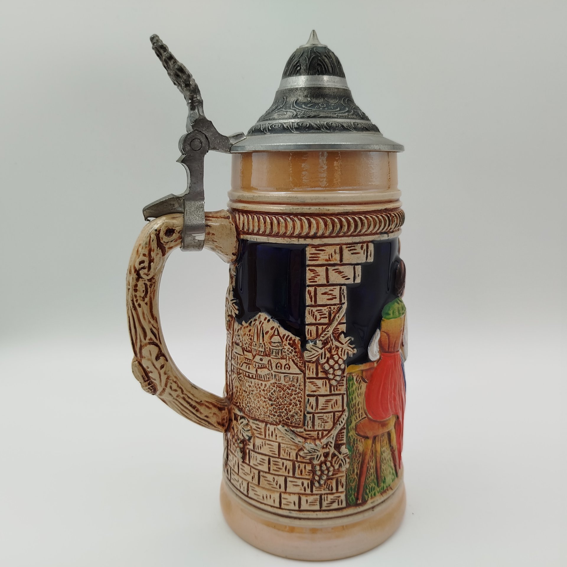 Кружка пивная с крышкой, украшенная пасторальной сценой, Original King