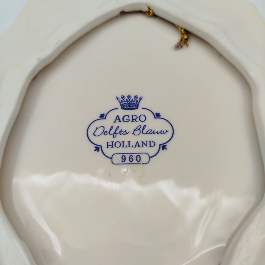 Панно декоративное "Holland" с изображением пейзажа и мельницы, "Agro Delft Blauw"