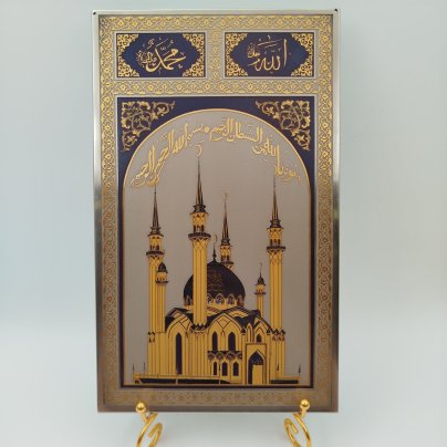 Панно "Кул-Шариф" в упаковке, Златоустовская гравюра на стали, сталь, гравирование, травление, золочение, Российская Федерация, 2010-2025 гг.
