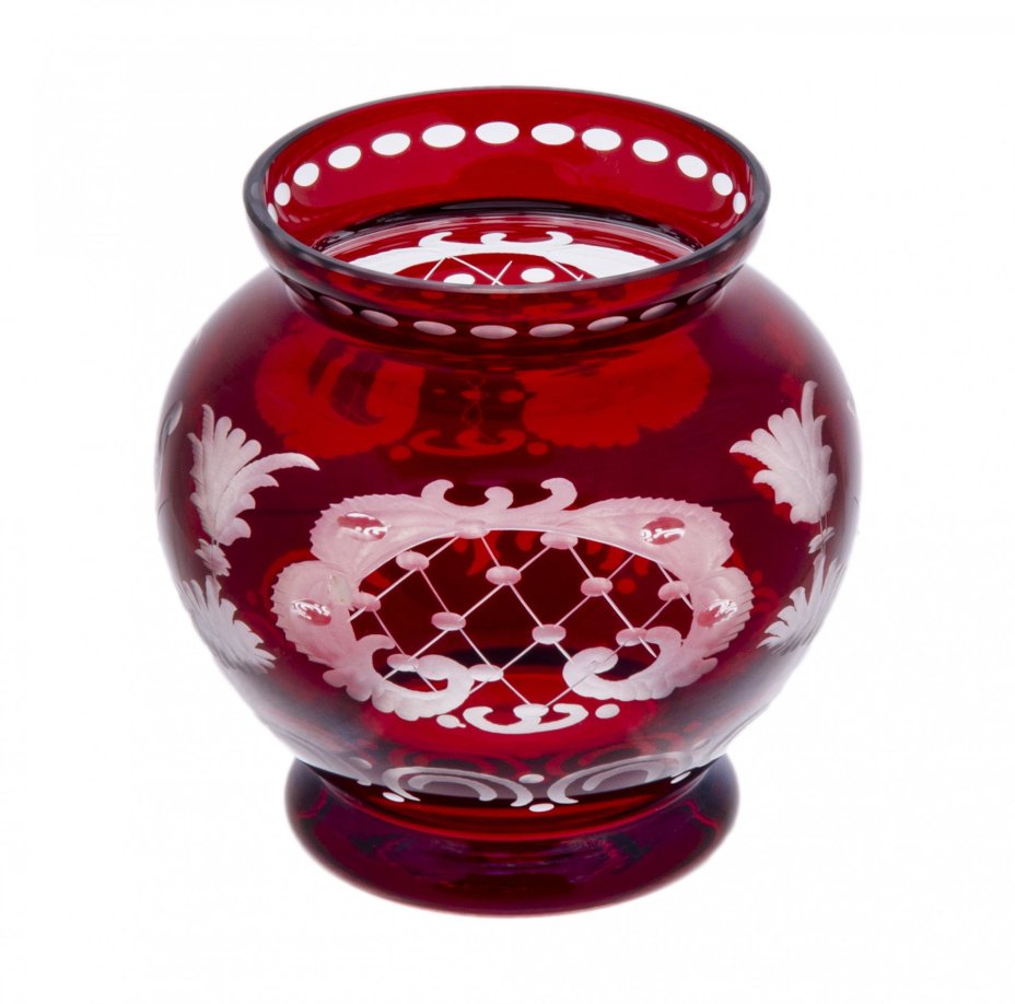 Ваза "Охота", стекло, резьба, Западная Европа, 1970-2000 гг.