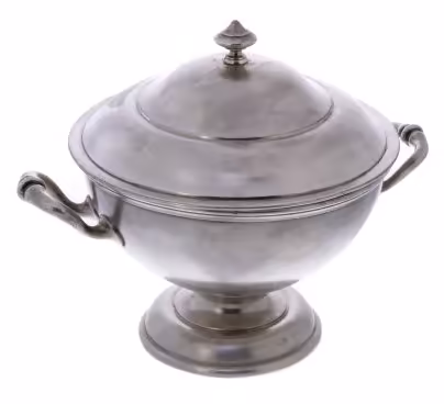Супница лаконичной формы, металл, серебрение, фирма "A.Krupp Berndorf", Варшава, Польша, 1980-1920 гг., Arthur Krupp