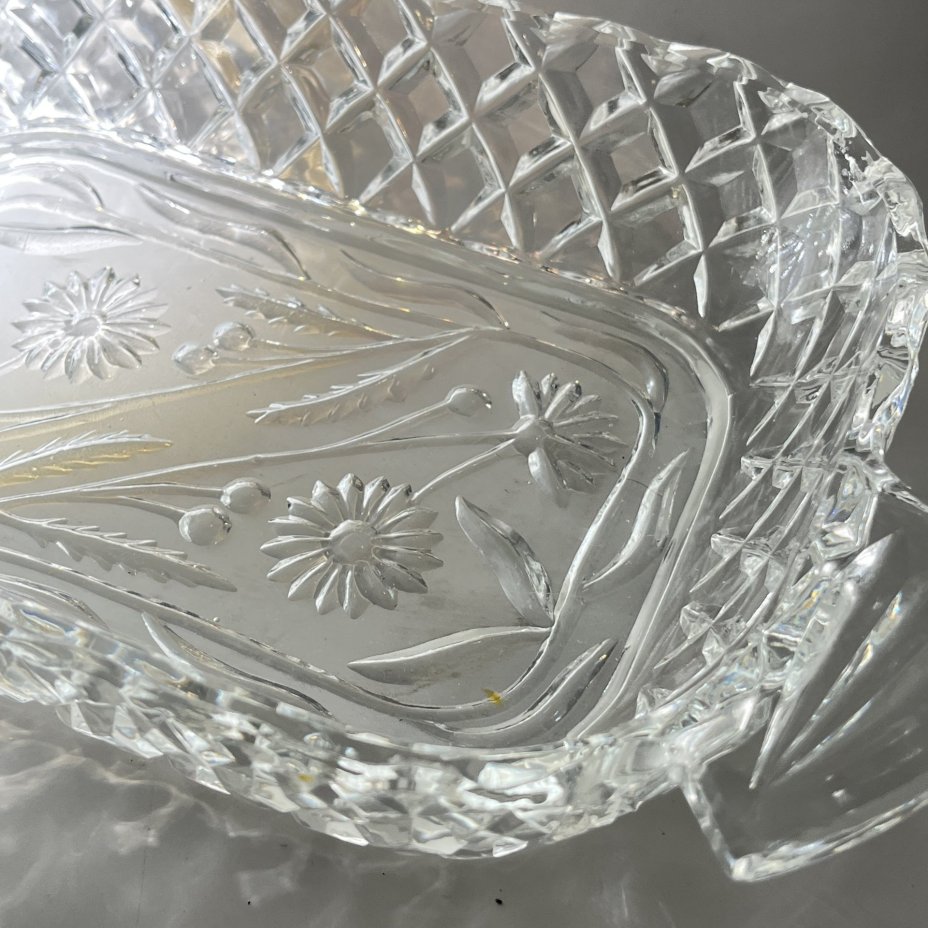 Блюдо сервировочное прямоугольное с цветочным декором